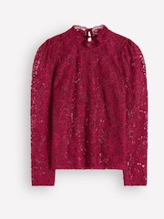 Boden Red Lace Detail Top - Image 6 of 6