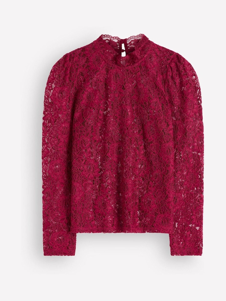 Boden Red Lace Detail Top - Image 6 of 6 Boden Red Lace Detail Top - Image 6 of 6