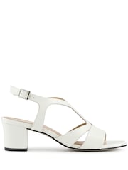 Jones Bootmaker White Glory Leather Slingback Block Heel Sandals - Image 2 of 4