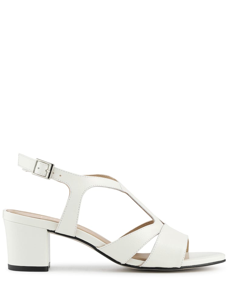Jones Bootmaker White Glory Leather Slingback Block Heel Sandals - Image 2 of 4