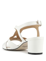 Jones Bootmaker White Glory Leather Slingback Block Heel Sandals - Image 4 of 4