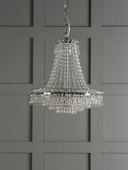 Laura Ashley Chrome Enid Cut Glass Chandelier Large Light - Image 2 of 4