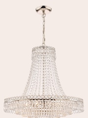 Laura Ashley Chrome Enid Cut Glass Chandelier Large Light - Image 3 of 4