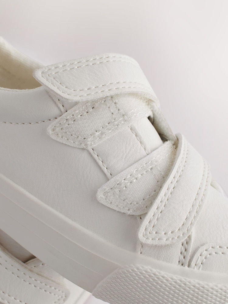 White Wide Fit (G) Two Strap Touch Fastening Trainers - Image 6 of 7