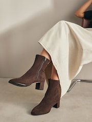 Chocolate Brown Standard/Wide Fit Forever Comfort® Ankle Sock Boots - Image 1 of 6