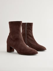 Chocolate Brown Standard/Wide Fit Forever Comfort® Ankle Sock Boots - Image 3 of 6
