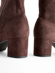 Chocolate Brown Standard/Wide Fit Forever Comfort® Ankle Sock Boots - Image 6 of 6