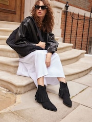 Black Forever Comfort® Fringe Ankle Western/ Cowboy Boots - Image 3 of 9