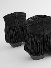 Black Forever Comfort® Fringe Ankle Western/ Cowboy Boots - Image 7 of 9