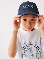 Baker by Ted Baker Boys Navy Twill Baseball Cap - Image 1 of 7