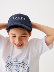 Baker by Ted Baker Boys Navy Twill Baseball Cap - Image 4 of 7
