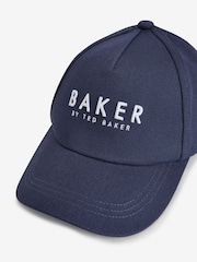 Baker by Ted Baker Boys Navy Twill Baseball Cap - Image 6 of 7