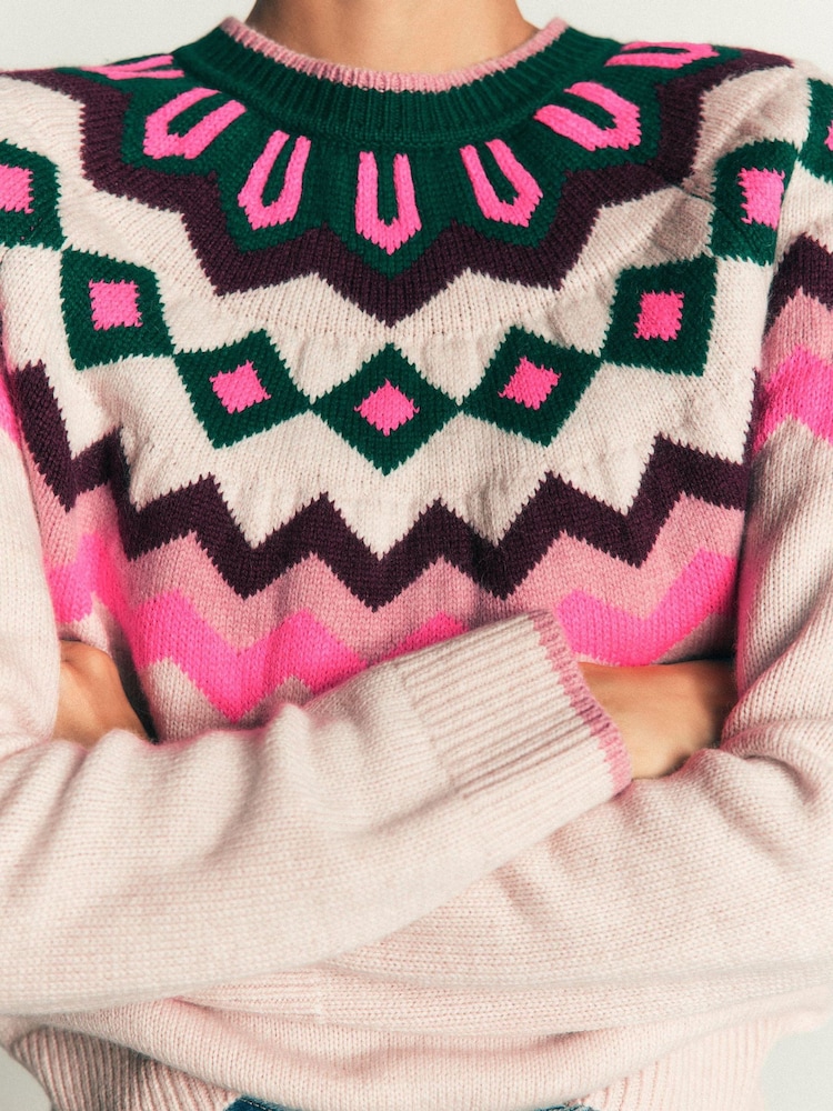Rose - Boden Mae Fair Isle Knitted Jumper - Image 2 de 7 Rose - Boden Mae Fair Isle Knitted Jumper - Image 2 de 7