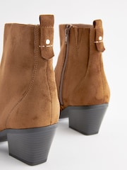 بني فاتح بني - Forever Comfort® Cowboy Ankle Boots - صورة 7 من 8