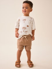 Светло-коричневый - Soft Textured Shorts (3mths-7yrs) - Изображение 2 из 7