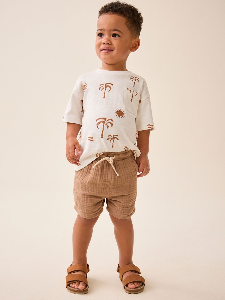 Светло-коричневый - Soft Textured Shorts (3mths-7yrs) - Изображение 2 из 7