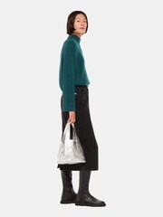 Whistles Blue Wool Mix Rib Funnel Neck Jumper - Image 3 of 5