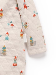 Neutralna boja - Purebaby Quilted Footed Print Two-Way Zip Sleepsuit - Slika 3 od 4