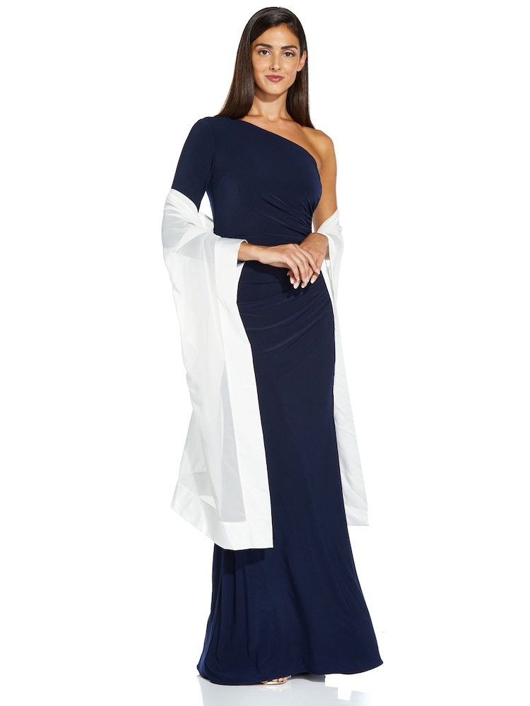 Adrianna Papell White Chiffon Cape Cover-Up - Image 1 of 5