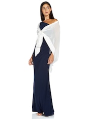 Adrianna Papell White Chiffon Cape Cover-Up - Image 3 of 5