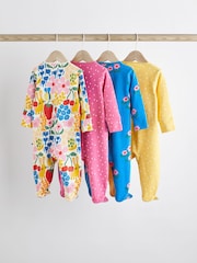 Multi Bright Baby 4 Pack Footed Sleepsuits (0-3yrs) - Image 2 of 13