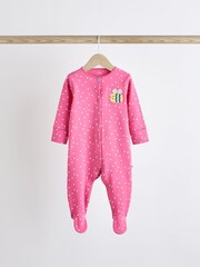 Multi Bright Baby 4 Pack Footed Sleepsuits (0-3yrs) - Image 4 of 13