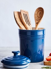 Barbary & Oak Blue 23cm Ceramic Storage Jar - Image 2 of 4