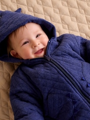 Purebaby Blue Quilted Dragon Zip Jacket - Image 2 of 7