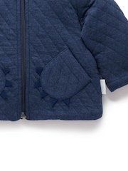 Purebaby Blue Quilted Dragon Zip Jacket - Image 5 of 7