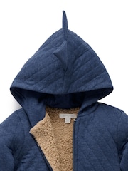 Purebaby Blue Quilted Dragon Zip Jacket - Image 7 of 7