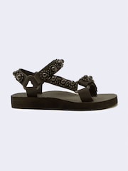Arizona Love Black Dark Trekky Pearl Sandals - Image 1 of 1
