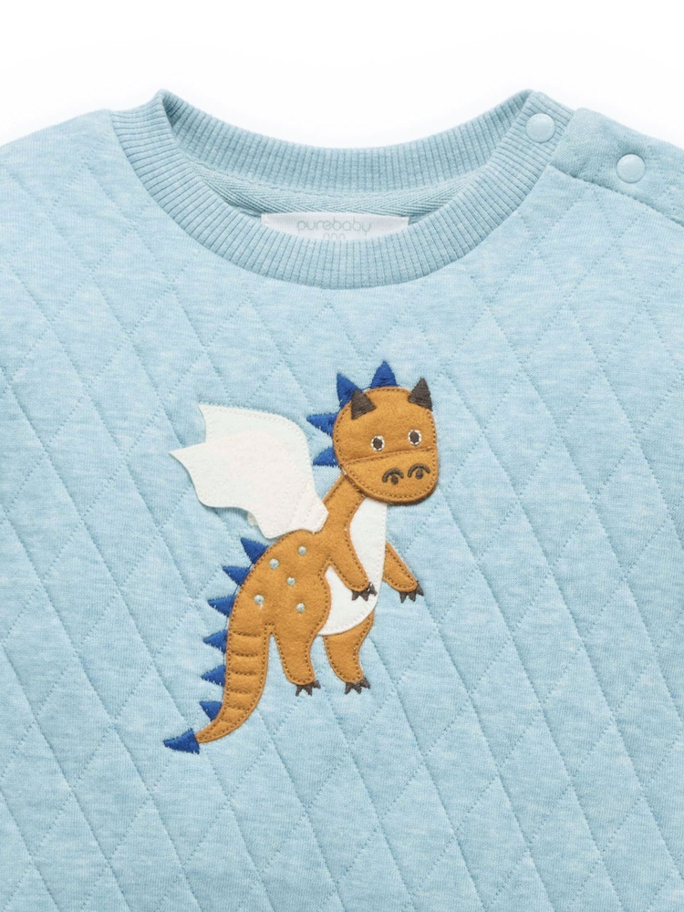 Purebaby Blue Quilted Track Set - Image 2 of 4 Purebaby Blue Quilted Track Set - Image 2 of 4