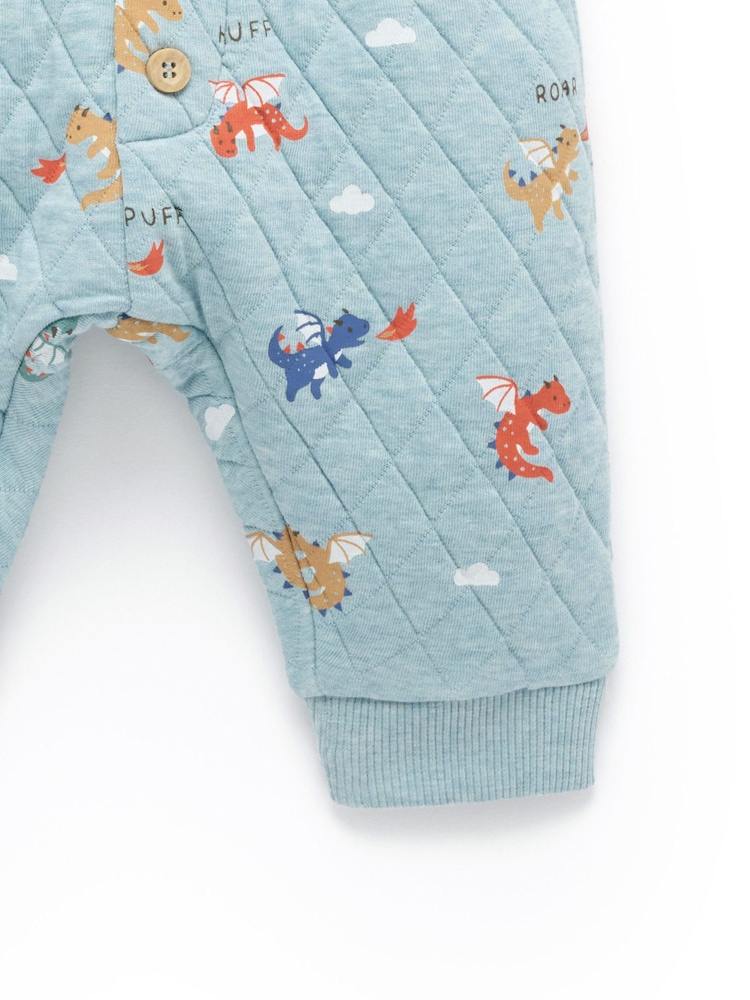 Purebaby Blue Quilted Track Set - Image 4 of 4 Purebaby Blue Quilted Track Set - Image 4 of 4