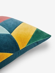 Multi Bright 50 x 50cm Vertical Velvet Stripe Cushion - Image 4 of 5