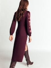Boden Purple Juliet Jersey Midi Dress - Image 4 of 6
