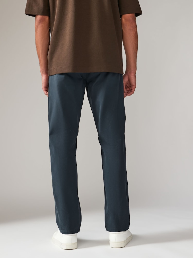 Bleu Gris Moyen - Ajustement droit - Pantalon chino stretch - Image 4 of 10