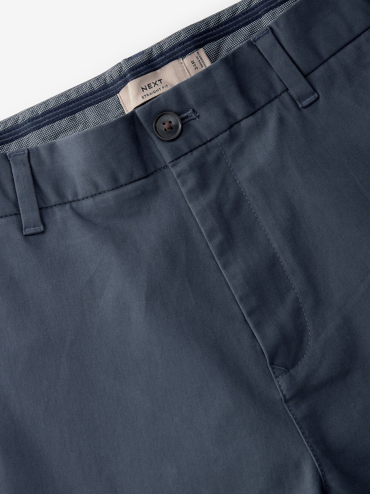 Bleu Gris Moyen - Ajustement droit - Pantalon chino stretch - Image 9 of 10