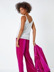 Dusk Metallic Sequin Sparkle Layered Cami Top - Image 2 of 5