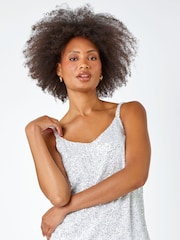 Dusk Metallic Sequin Sparkle Layered Cami Top - Image 4 of 5