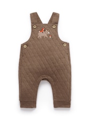 Purebaby Brown Quilted Bear Overall All-In-One - Image 4 of 7