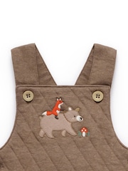 Purebaby Brown Quilted Bear Overall All-In-One - Image 5 of 7
