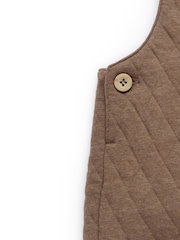 Purebaby Brown Quilted Bear Overall All-In-One - Image 6 of 7