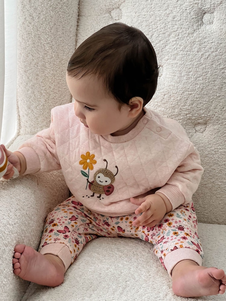 Purebaby Pink Quilted Track Set - Image 1 of 7