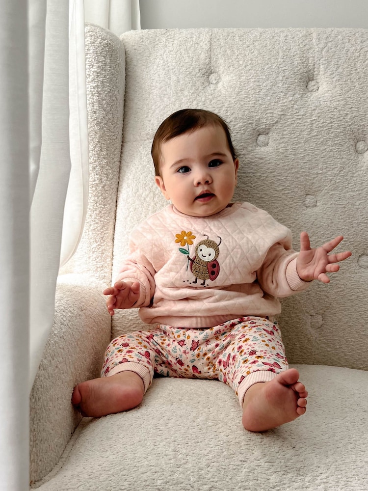 Purebaby Pink Quilted Track Set - Image 2 of 7