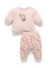 Purebaby Pink Quilted Track Set - Image 4 of 7