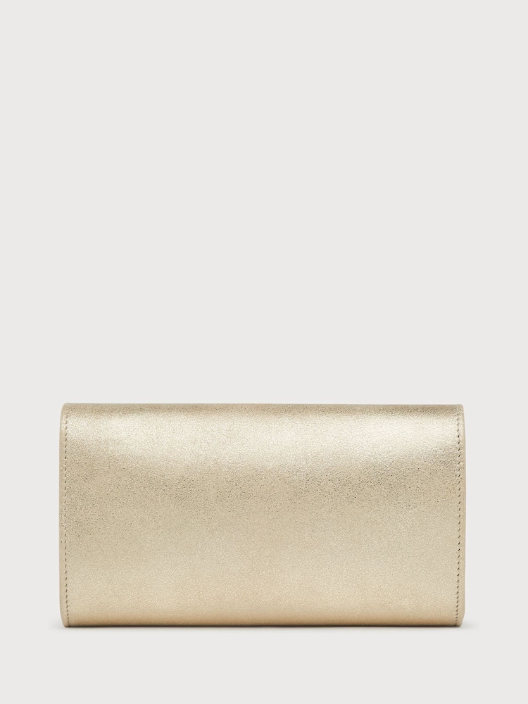 LK Bennett Gold Lucy Envelope Clutch - Image 2 of 3