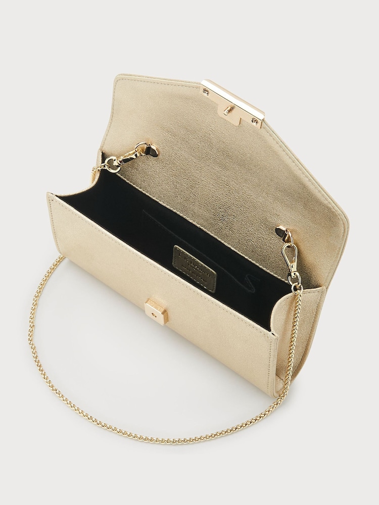 LK Bennett Gold Lucy Envelope Clutch - Image 3 of 3