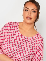 Yours Curve Red Tab Sleeve Blouse - Image 4 of 4