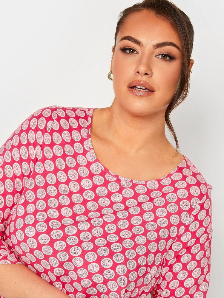 Yours Curve Red Tab Sleeve Blouse - Image 4 of 4