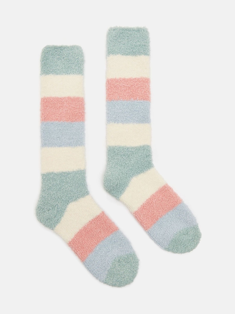 Joules Women's Fluffy Multi Bright Socks (size 4-8) - Image 1 of 3